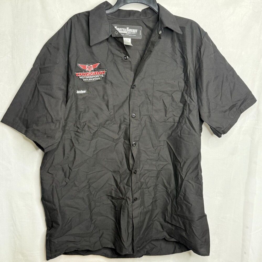 Throttle Threads CROSSBAY MOTORSPORTs Dealer Staff Button Down Work Shirt